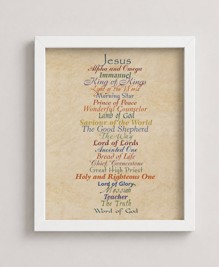 Names of Jesus Wall Art Print 23 Biblical Christian Wall Art