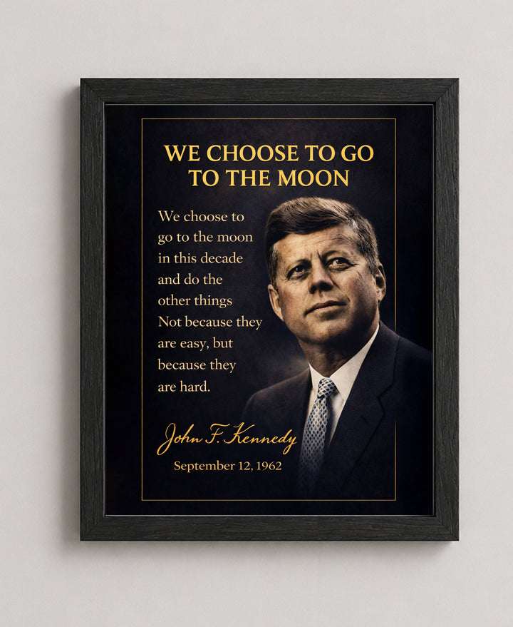 JFK We Choose to Go to the Moon Inspirational Wall Art