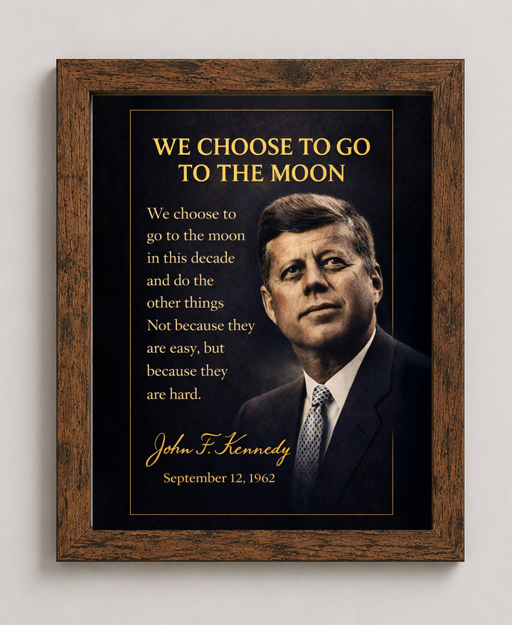 JFK We Choose to Go to the Moon Inspirational Wall Art