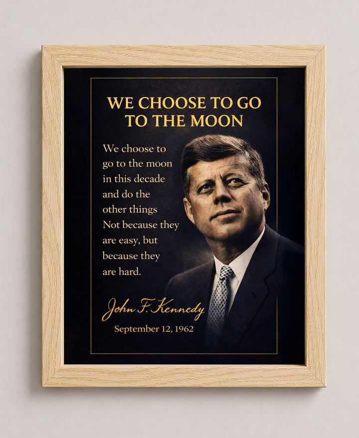 JFK We Choose to Go to the Moon Inspirational Wall Art