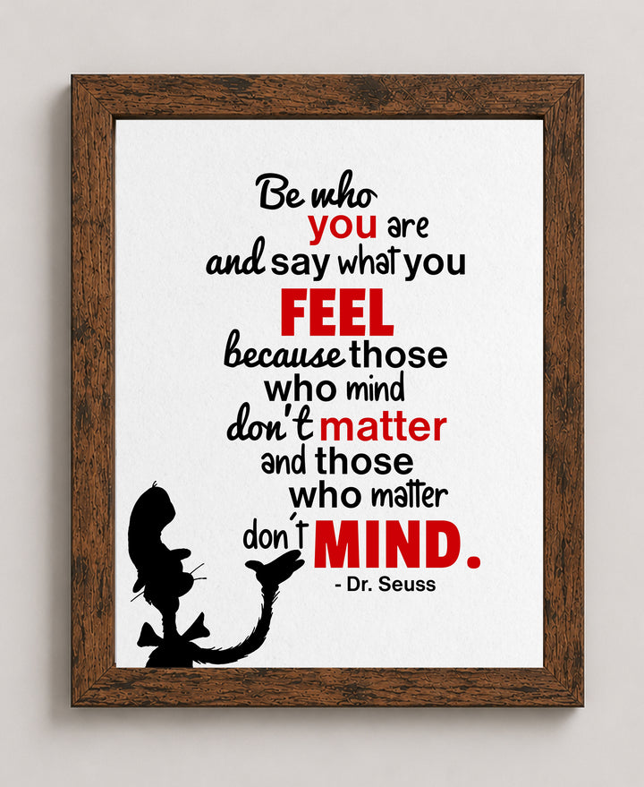 Be Who You Are Dr Seuss Inspirational Wall Art