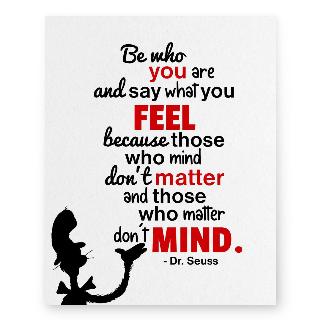 Be Who You Are Dr Seuss Inspirational Wall Art