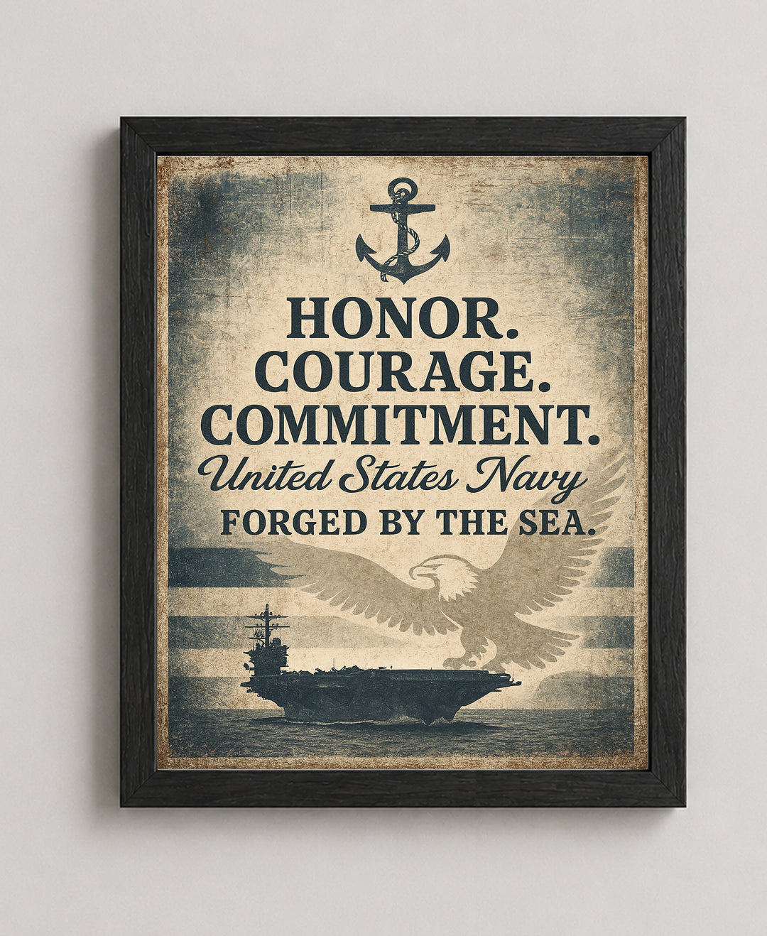 Navy Eagle Aircraft Carrier Military Wall Art