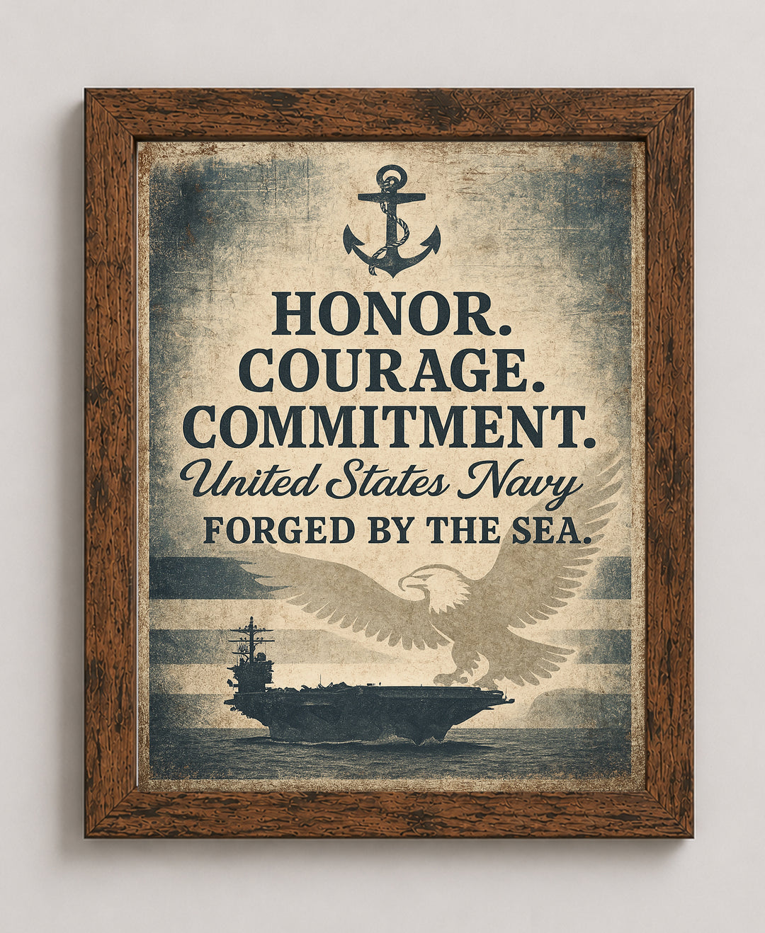 Navy Eagle Aircraft Carrier Military Wall Art