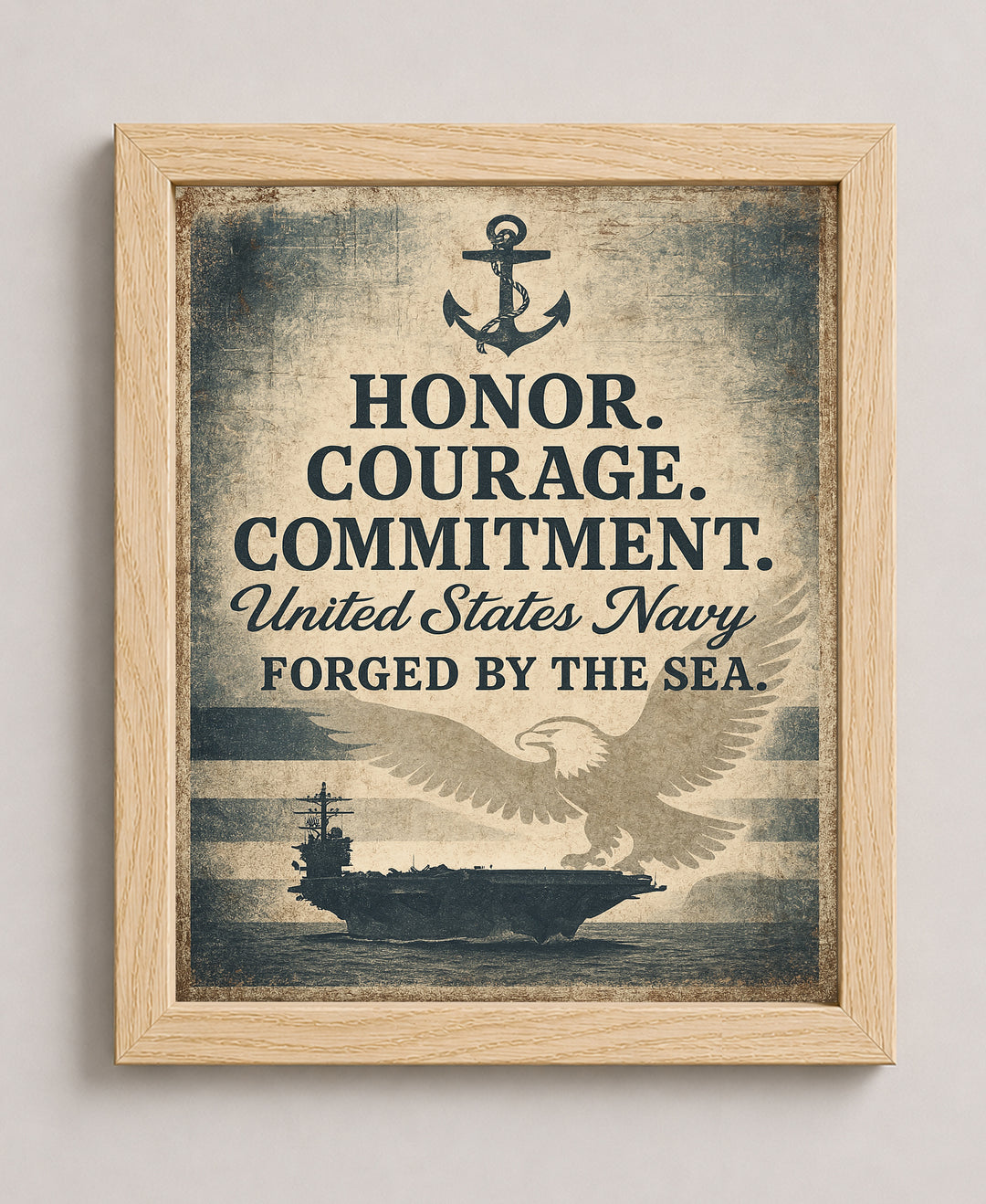 Navy Eagle Aircraft Carrier Military Wall Art