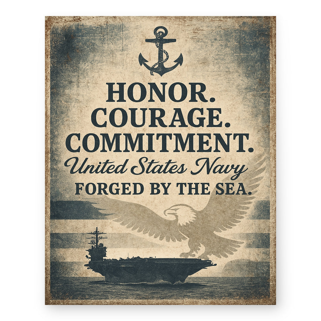 Navy Eagle Aircraft Carrier Military Wall Art