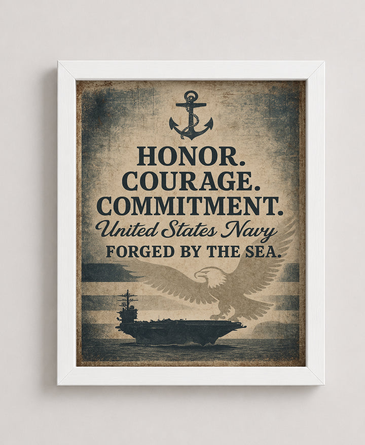 Navy Eagle Aircraft Carrier Military Wall Art