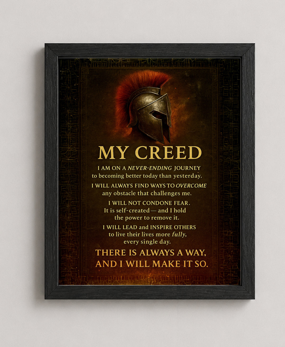 My Creed Warrior Quote Empowering Spiritual Inspirational Wall Art
