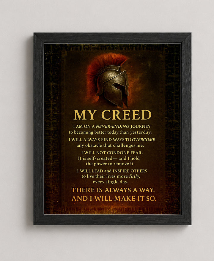 My Creed Warrior Quote Empowering Spiritual Inspirational Wall Art