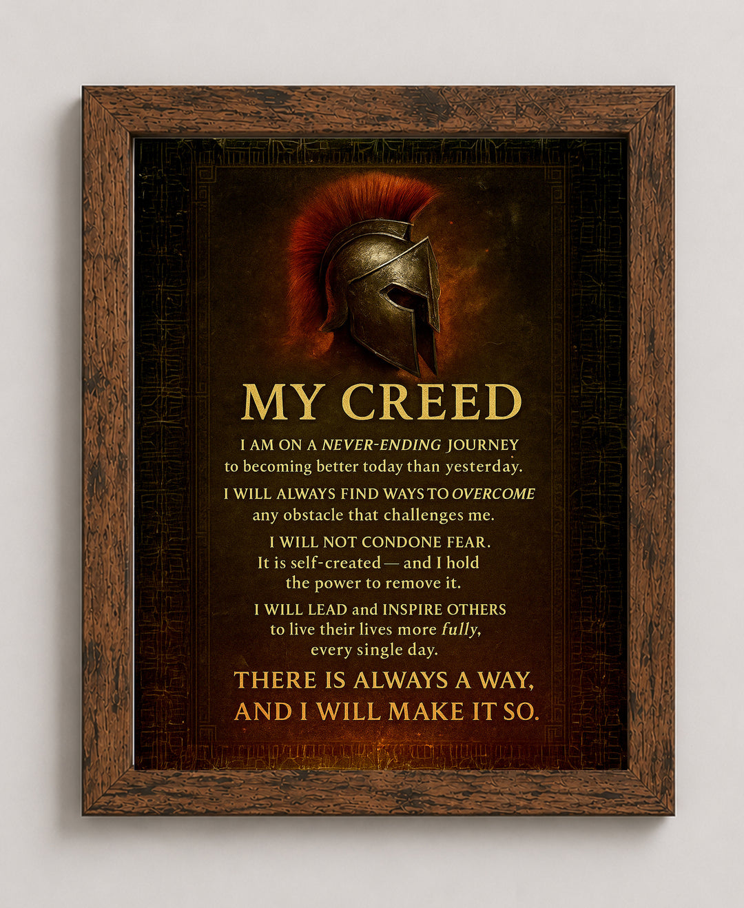 My Creed Warrior Quote Empowering Spiritual Inspirational Wall Art
