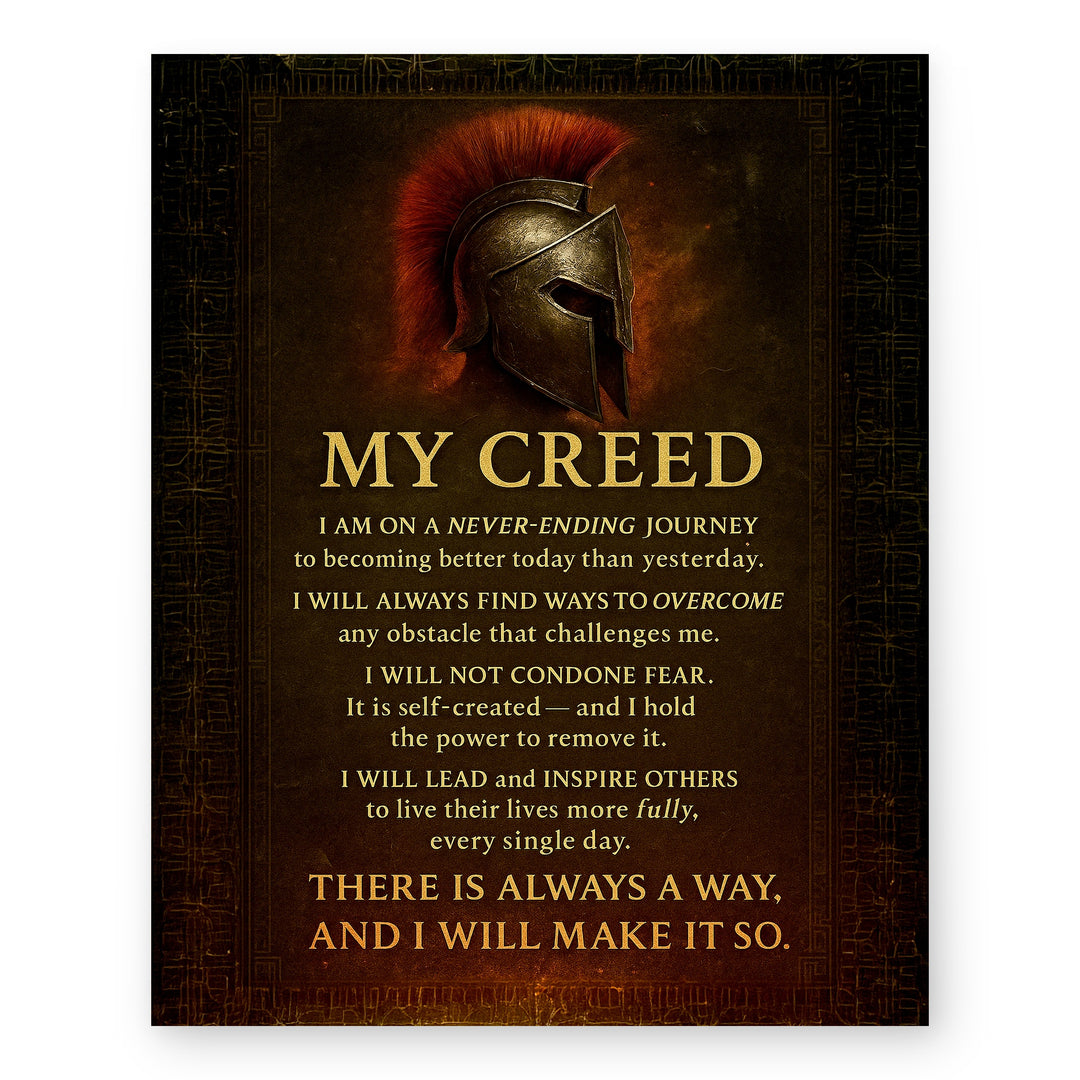 My Creed Warrior Quote Empowering Spiritual Inspirational Wall Art