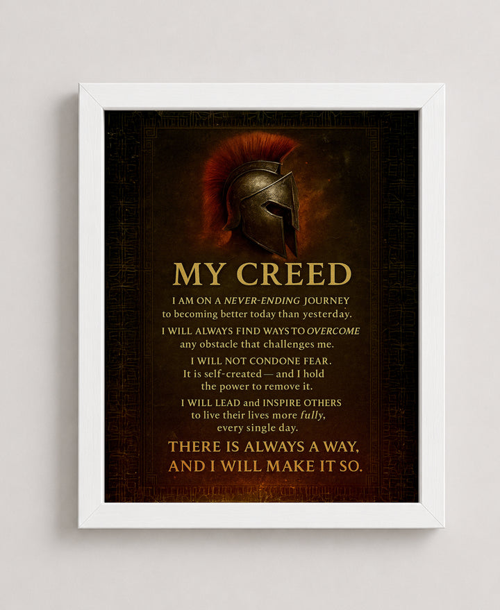 My Creed Warrior Quote Empowering Spiritual Inspirational Wall Art