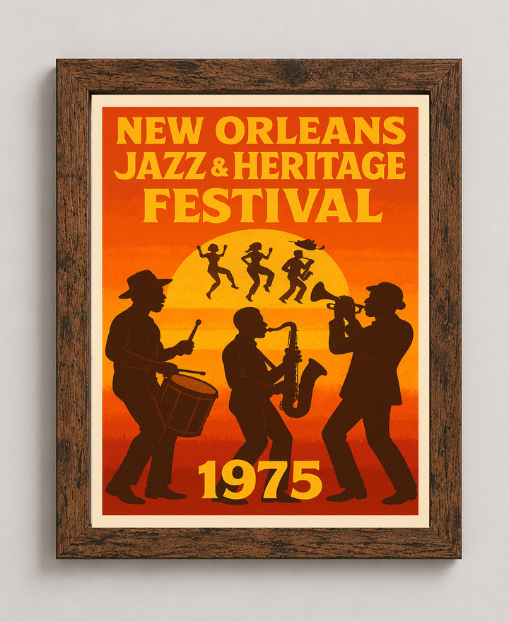New Orleans Jazz Fest Vintage NOLA Inspirational Wall Art