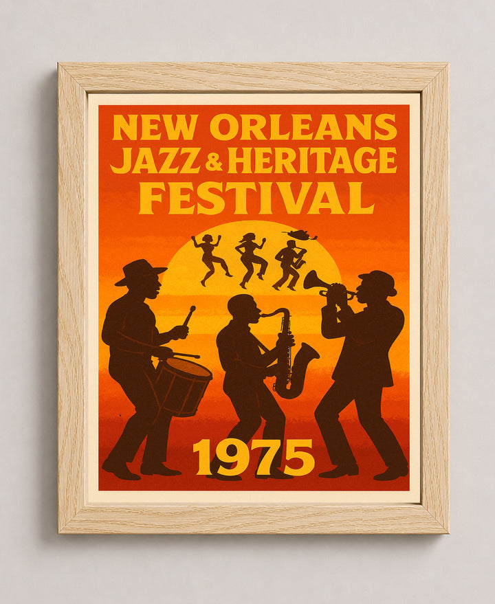 New Orleans Jazz Fest Vintage NOLA Inspirational Wall Art