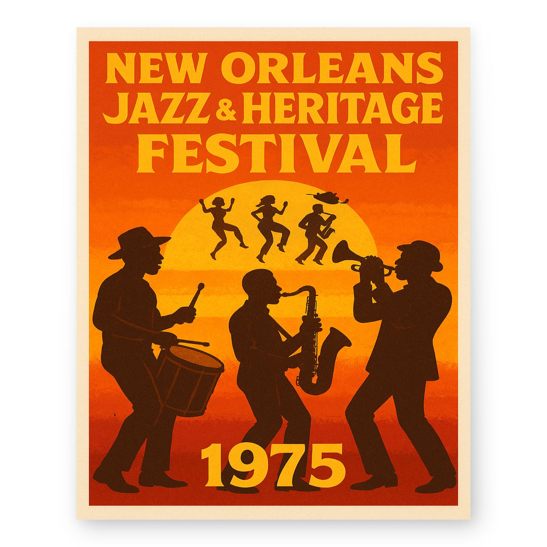New Orleans Jazz Fest Vintage NOLA Inspirational Wall Art