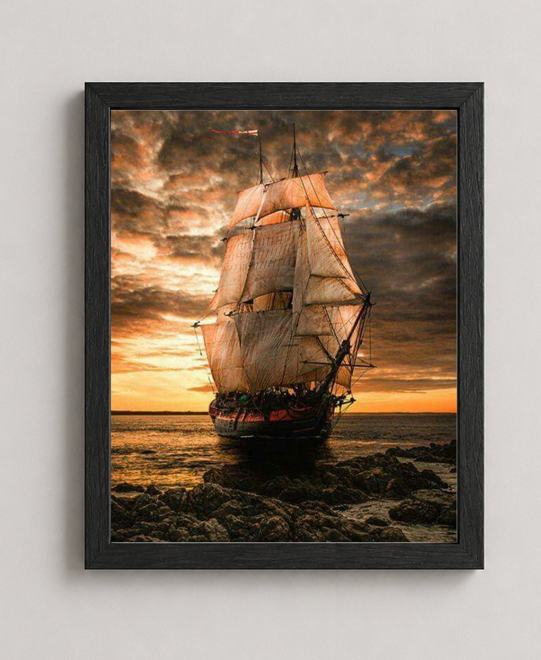 Blackbeards Pearl Pirate Ship Inspirational Wall Art