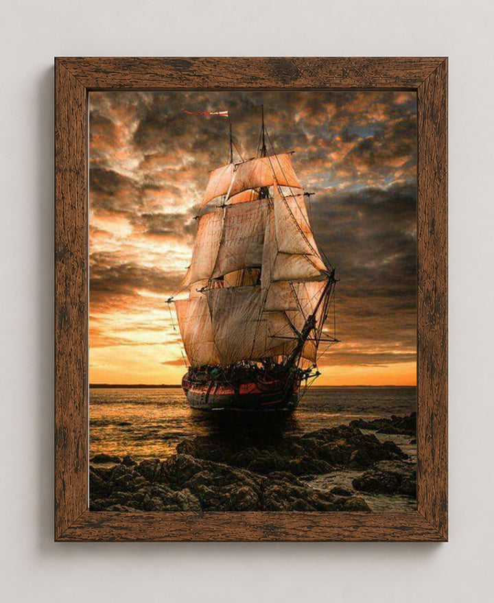 Blackbeards Pearl Pirate Ship Inspirational Wall Art