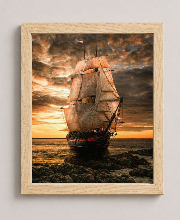 Blackbeards Pearl Pirate Ship Inspirational Wall Art