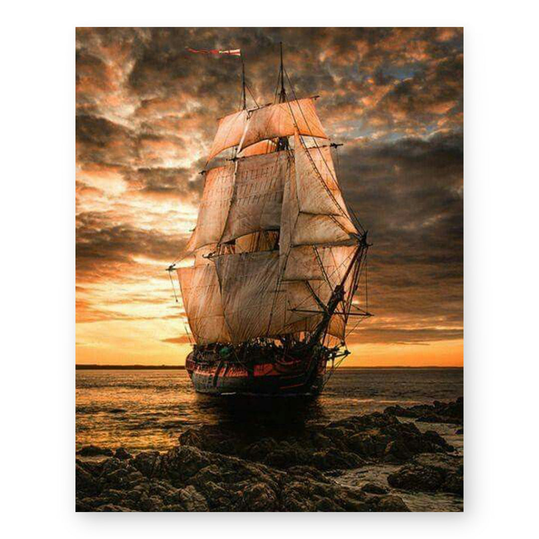 Blackbeards Pearl Pirate Ship Inspirational Wall Art