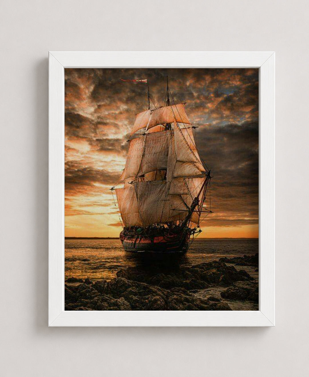 Blackbeards Pearl Pirate Ship Inspirational Wall Art