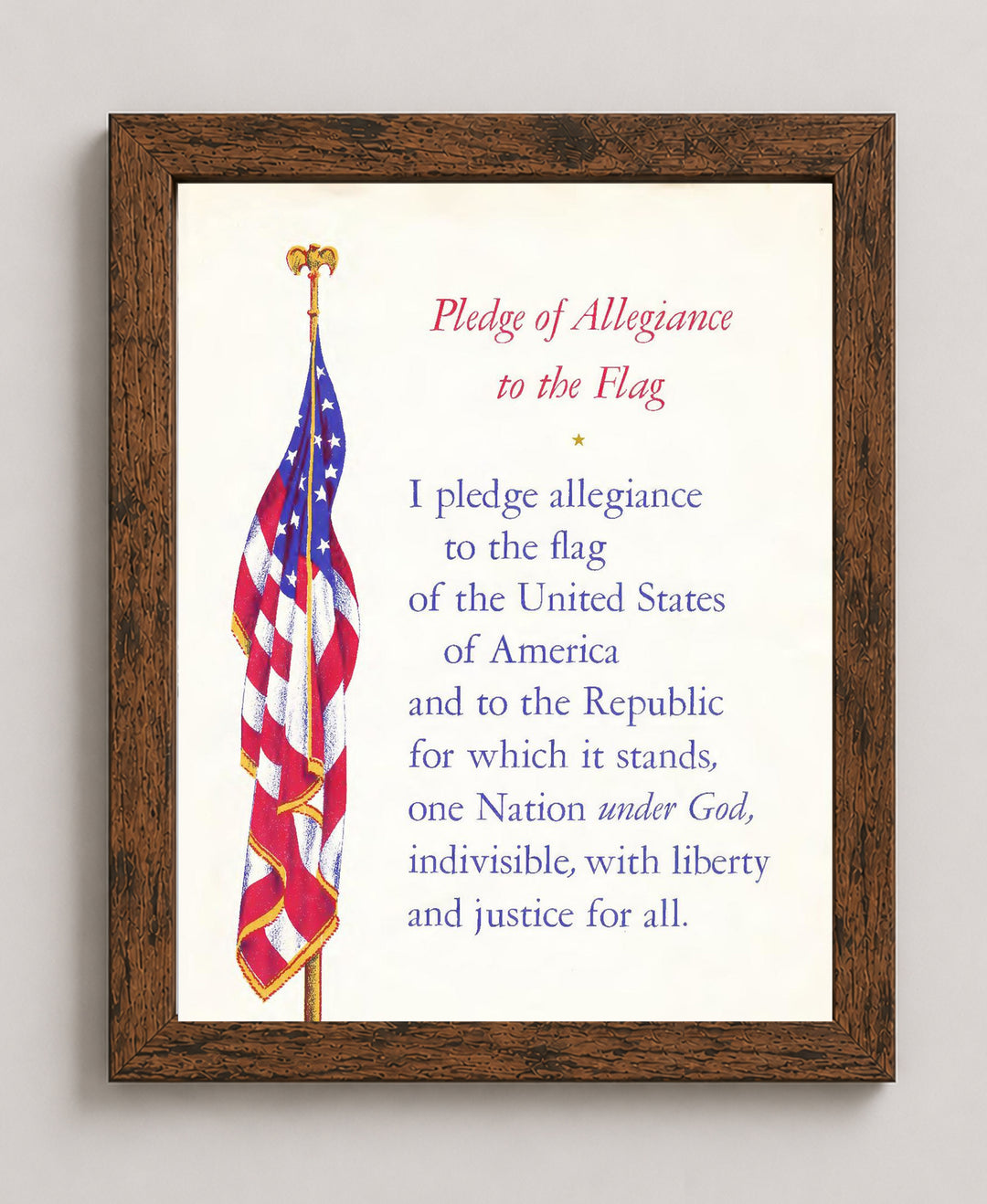 Pledge of Allegiance Patriotic Wall Art