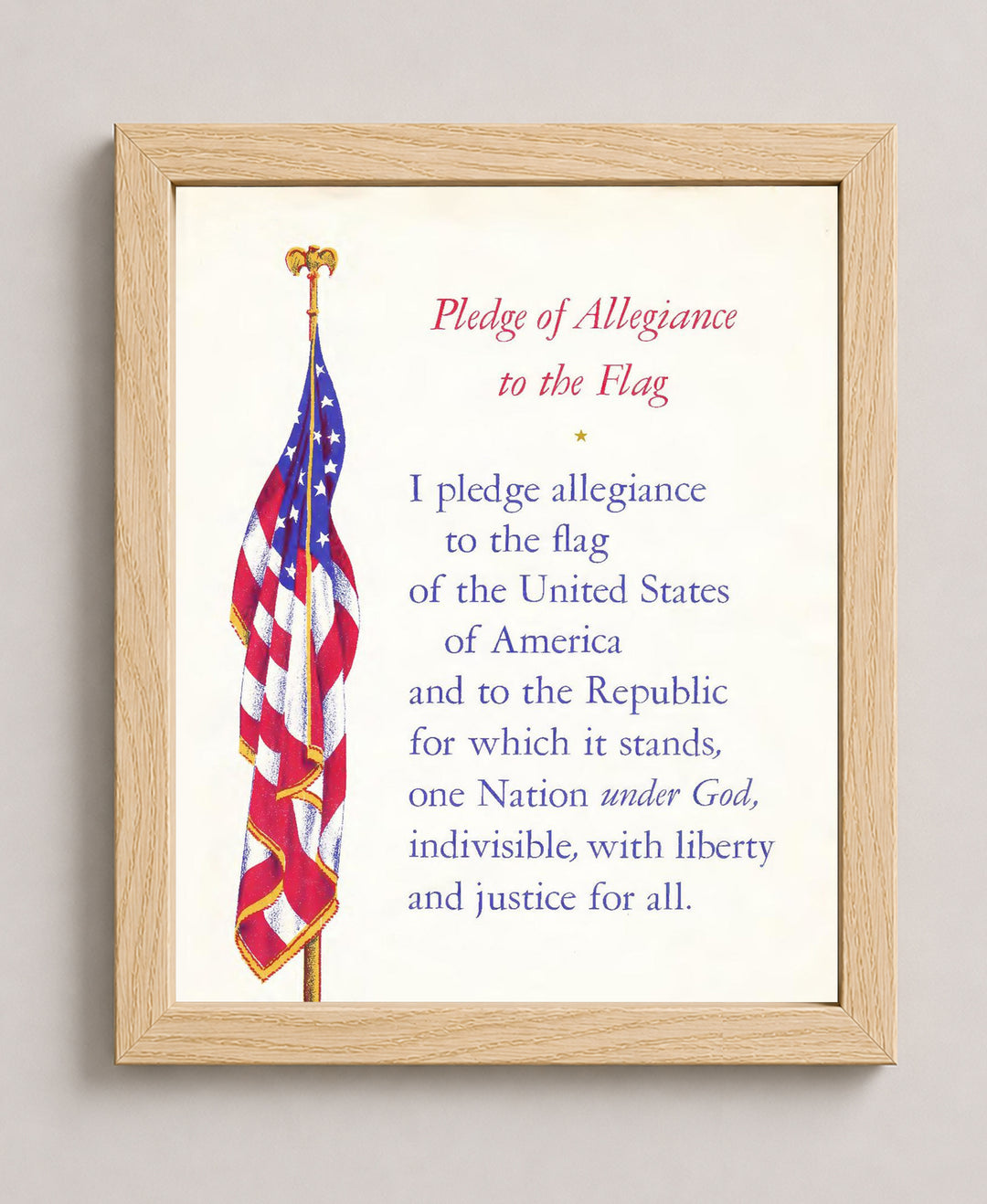 Pledge of Allegiance Patriotic Wall Art