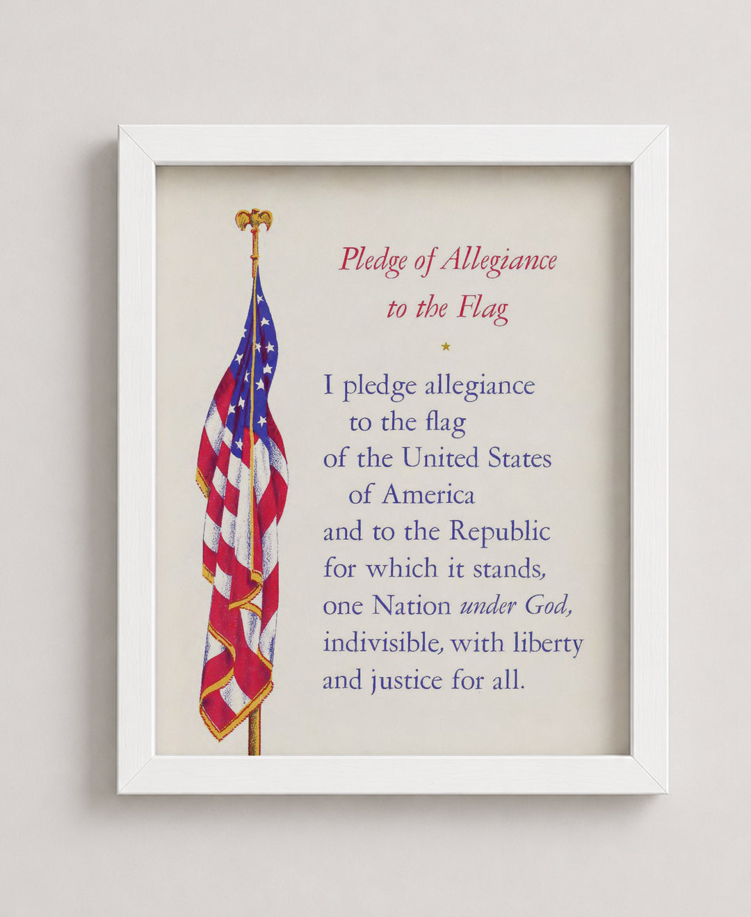 Pledge of Allegiance Patriotic Wall Art