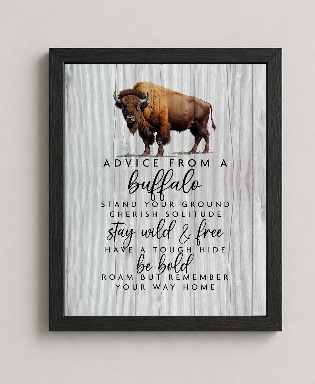 Advice From Buffalo Family Inspirational Wall Art