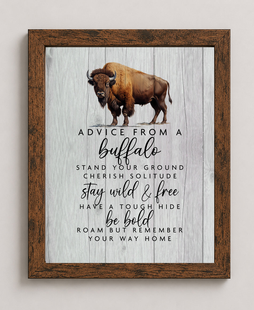 Advice From Buffalo Family Inspirational Wall Art