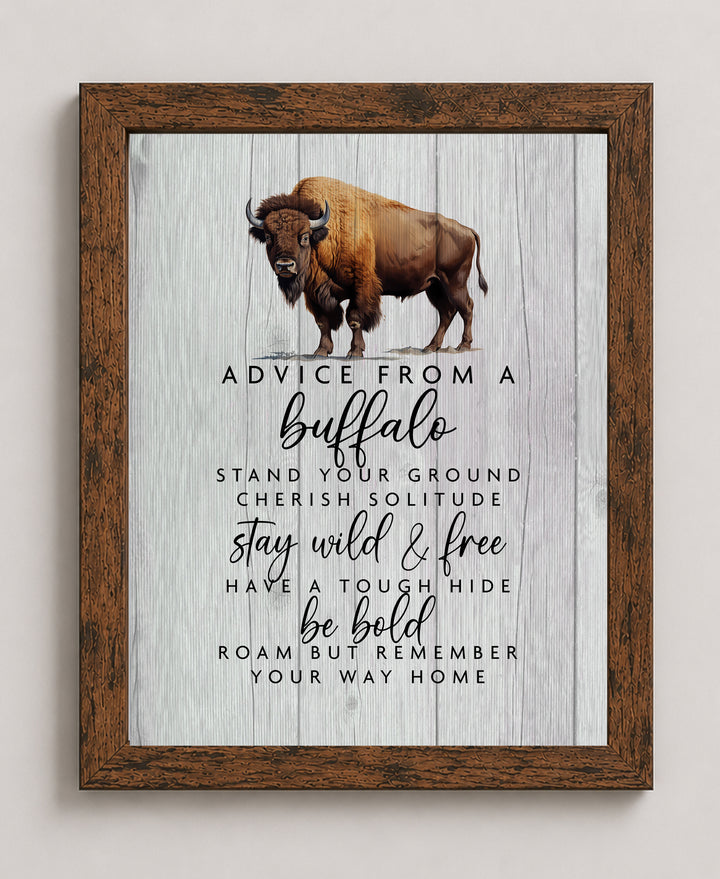 Advice From Buffalo Family Inspirational Wall Art