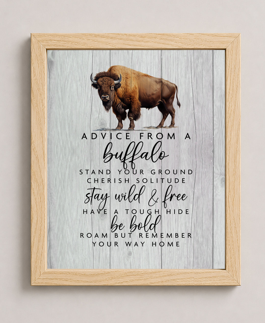 Advice From Buffalo Family Inspirational Wall Art