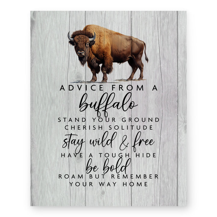 Advice From Buffalo Family Inspirational Wall Art