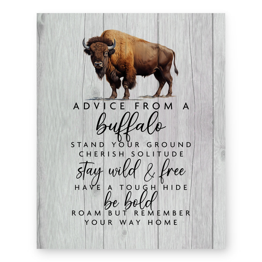 Advice From Buffalo Family Inspirational Wall Art