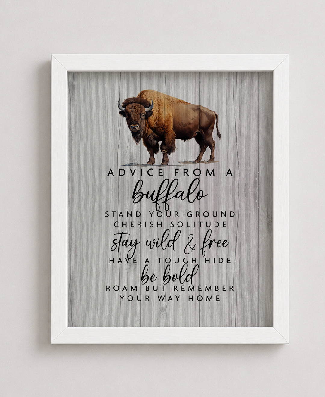 Advice From Buffalo Family Inspirational Wall Art