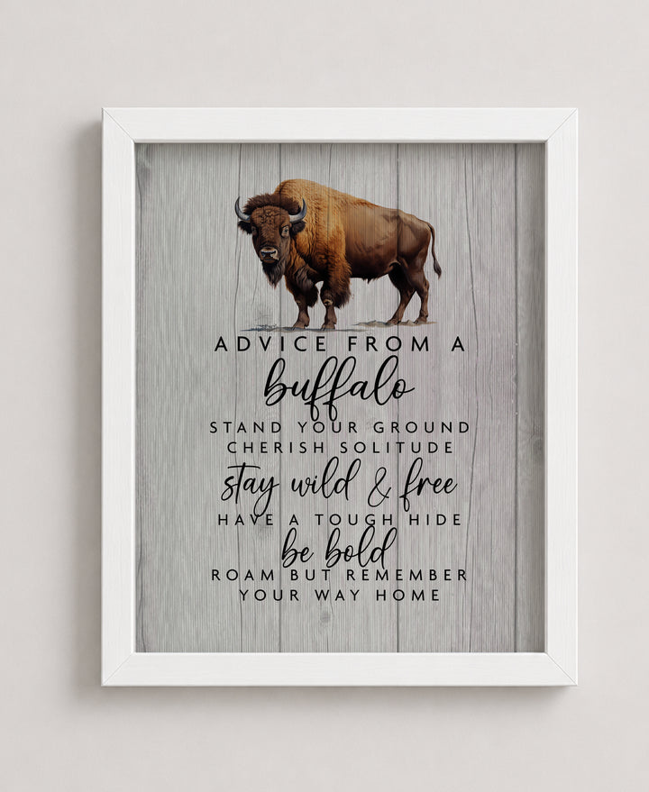 Advice From Buffalo Family Inspirational Wall Art