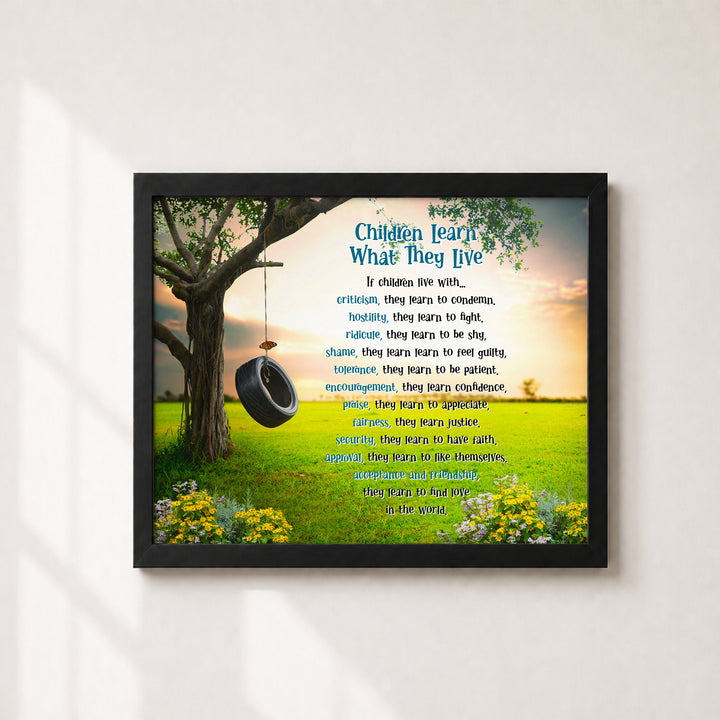 Children Learn What They Live Inspirational Wall Art