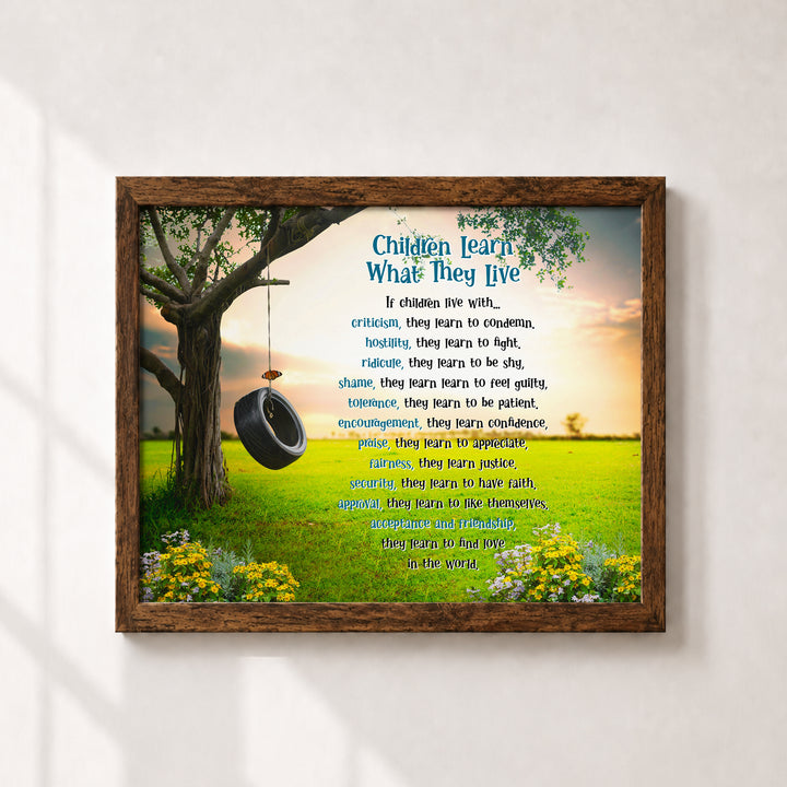 Children Learn What They Live Inspirational Wall Art