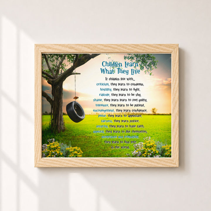 Children Learn What They Live Inspirational Wall Art
