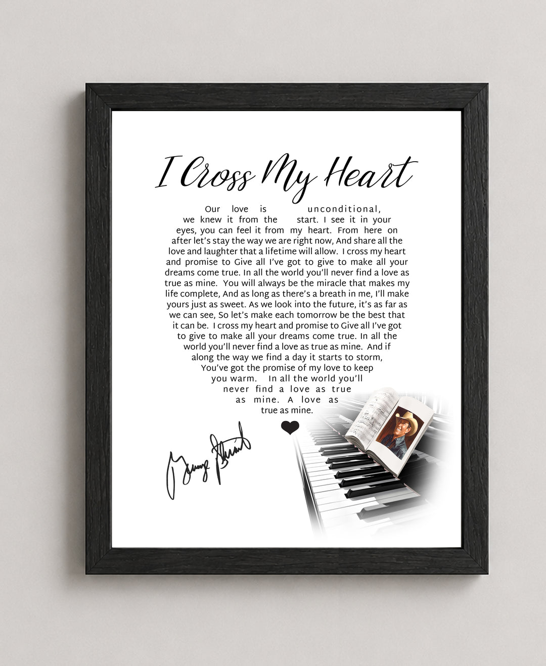 I Cross My Heart Song Lyrics Music Wall Art