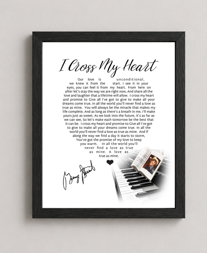 I Cross My Heart Song Lyrics Music Wall Art
