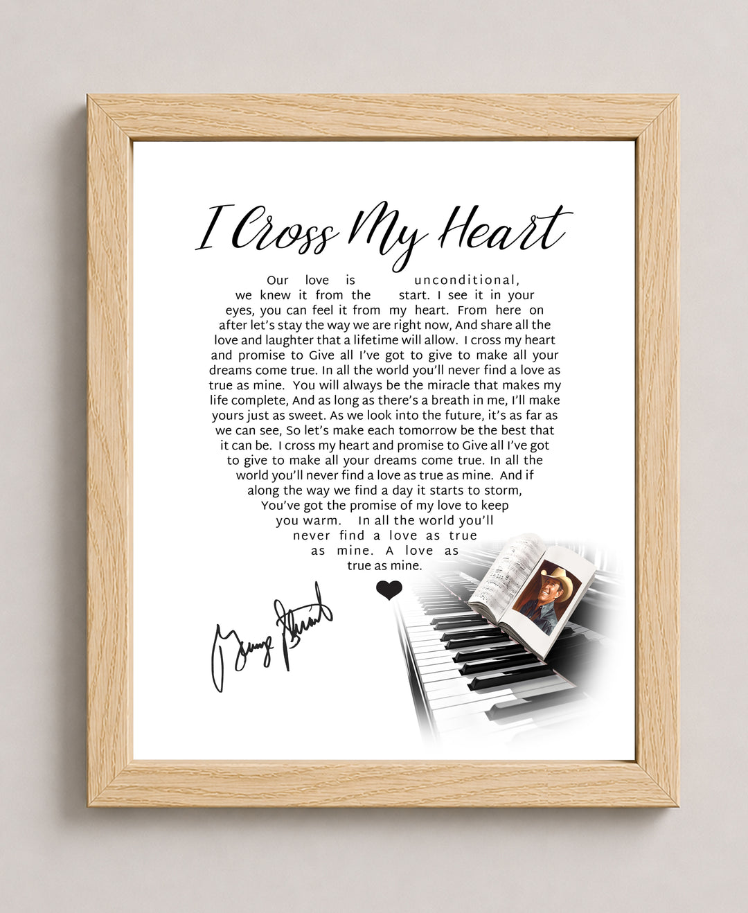I Cross My Heart Song Lyrics Music Wall Art