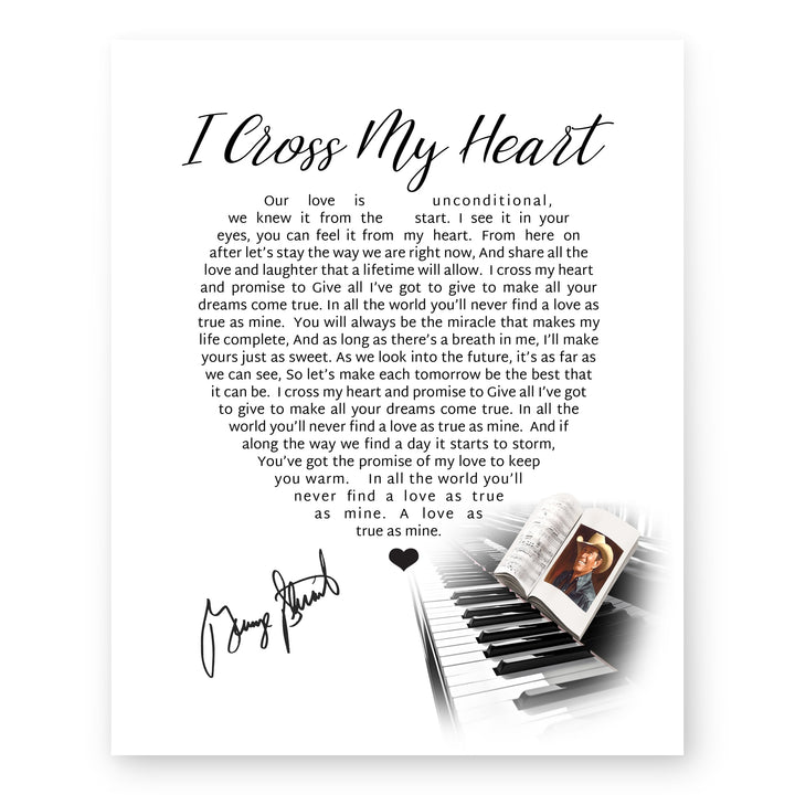 I Cross My Heart Song Lyrics Music Wall Art