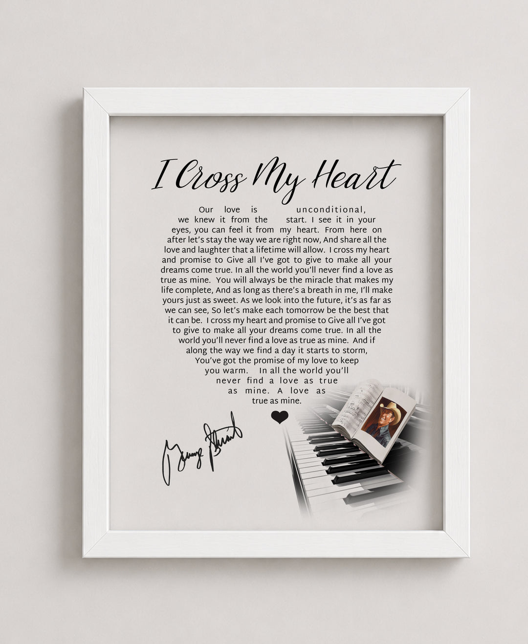 I Cross My Heart Song Lyrics Music Wall Art