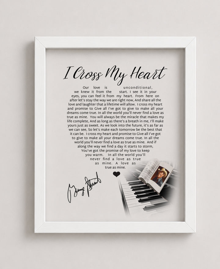 I Cross My Heart Song Lyrics Music Wall Art