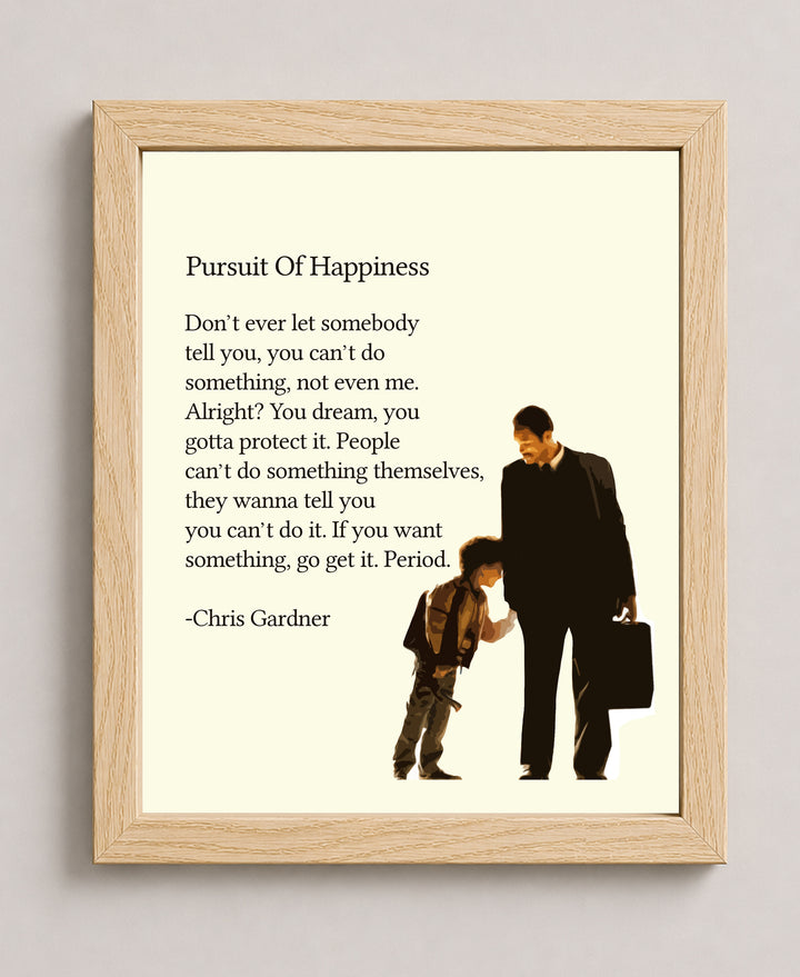 Pursuit of Happiness Inspirational Wall Art