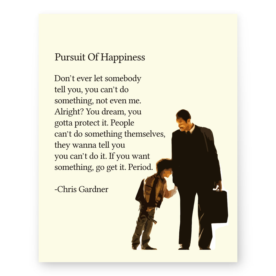 Pursuit of Happiness Inspirational Wall Art