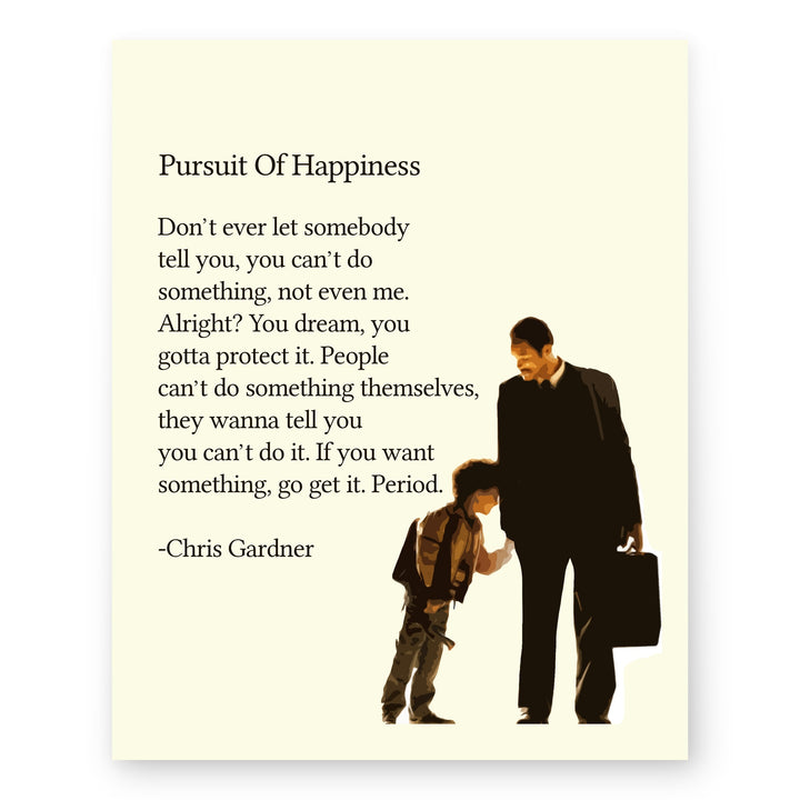 Pursuit of Happiness Inspirational Wall Art
