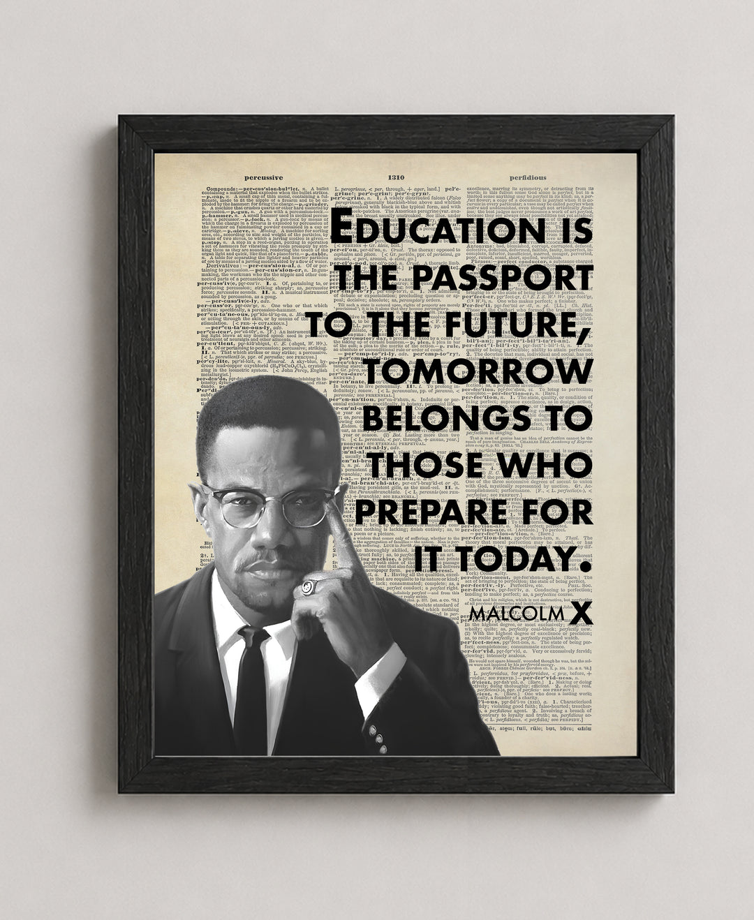 Malcolm X Education Inspirational Wall Art