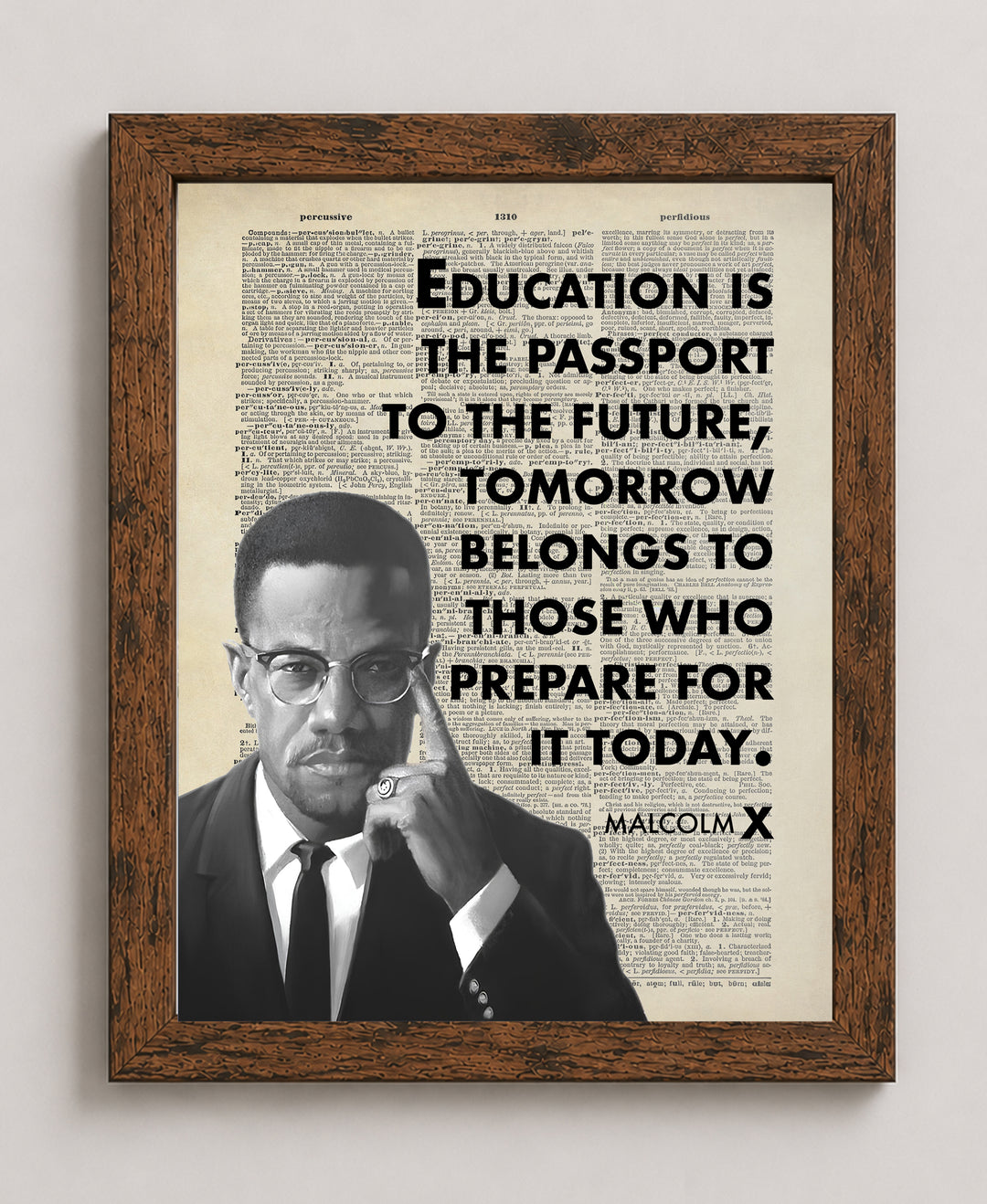 Malcolm X Education Inspirational Wall Art