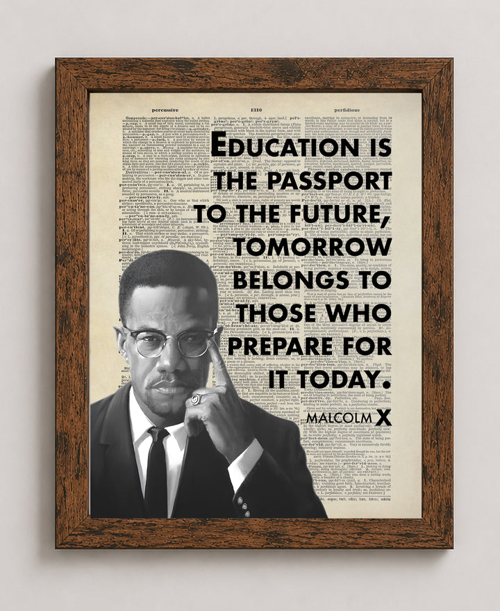 Malcolm X Education Inspirational Wall Art
